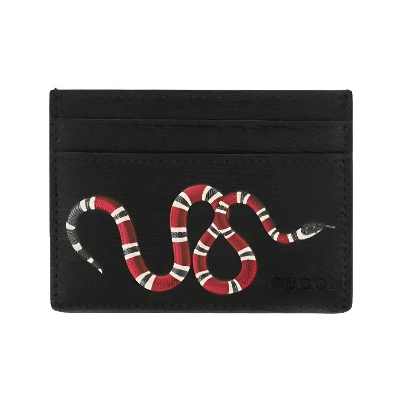 GUCCI Кожа Держатель для карт Мужской Черный Серый