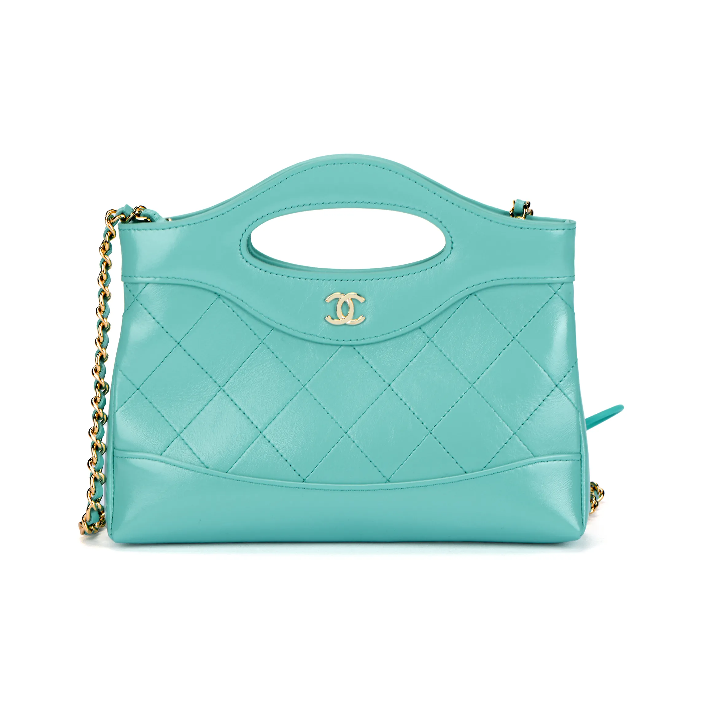 CHANEL Bright Cow Leather Shoulder Bag, Crossbody Bag, Handbag Regular Women's Turkish Blue