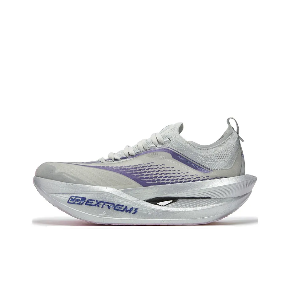 361° Feidiao Future 2,0 Устойчивый к истиранию Дышащий Отскок Низкий Топ Карбоновая плита Гоночные Беговые кроссовки Унисекс Серый