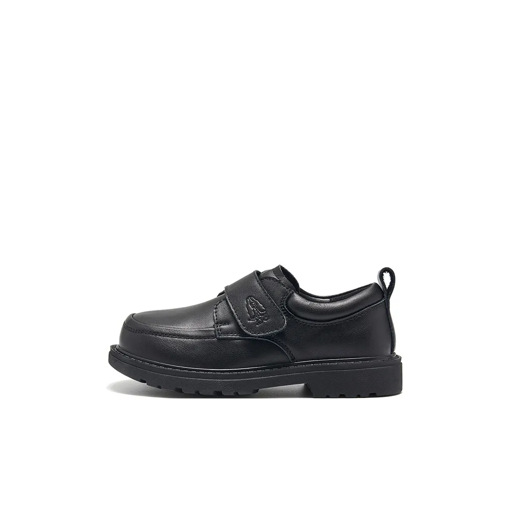 Hush Puppies Устойчивая к истиранию Дышащая Детская кожаная обувь Черная для малышей