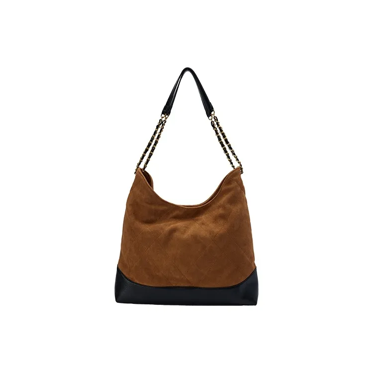 URBAN REVIVO Сумка через плечо из искусственной кожи с текстилем маленькая женская красного и коричневого цвета