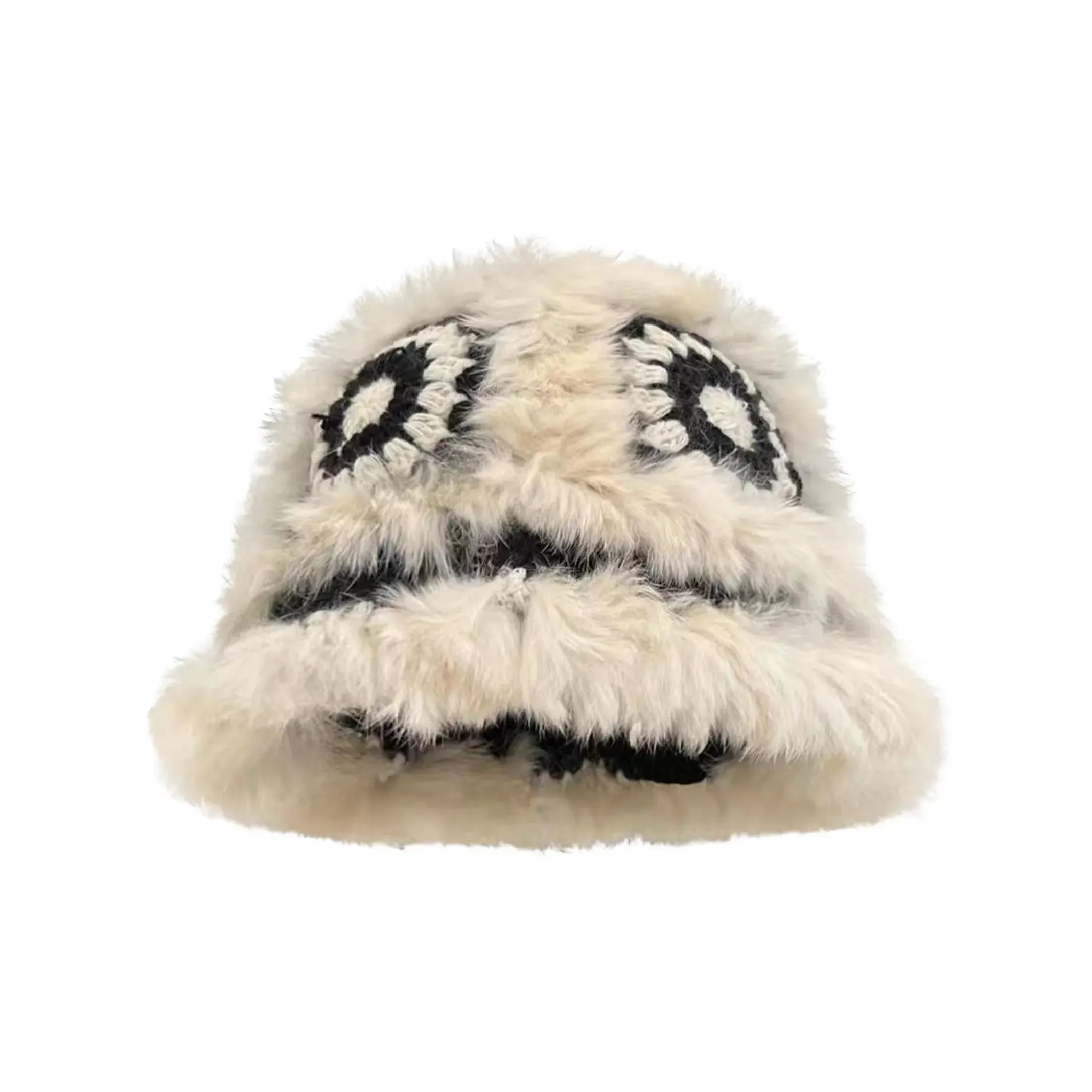 TUCANO Rabbit Fur Leather Wool Blend Beanies Unisex