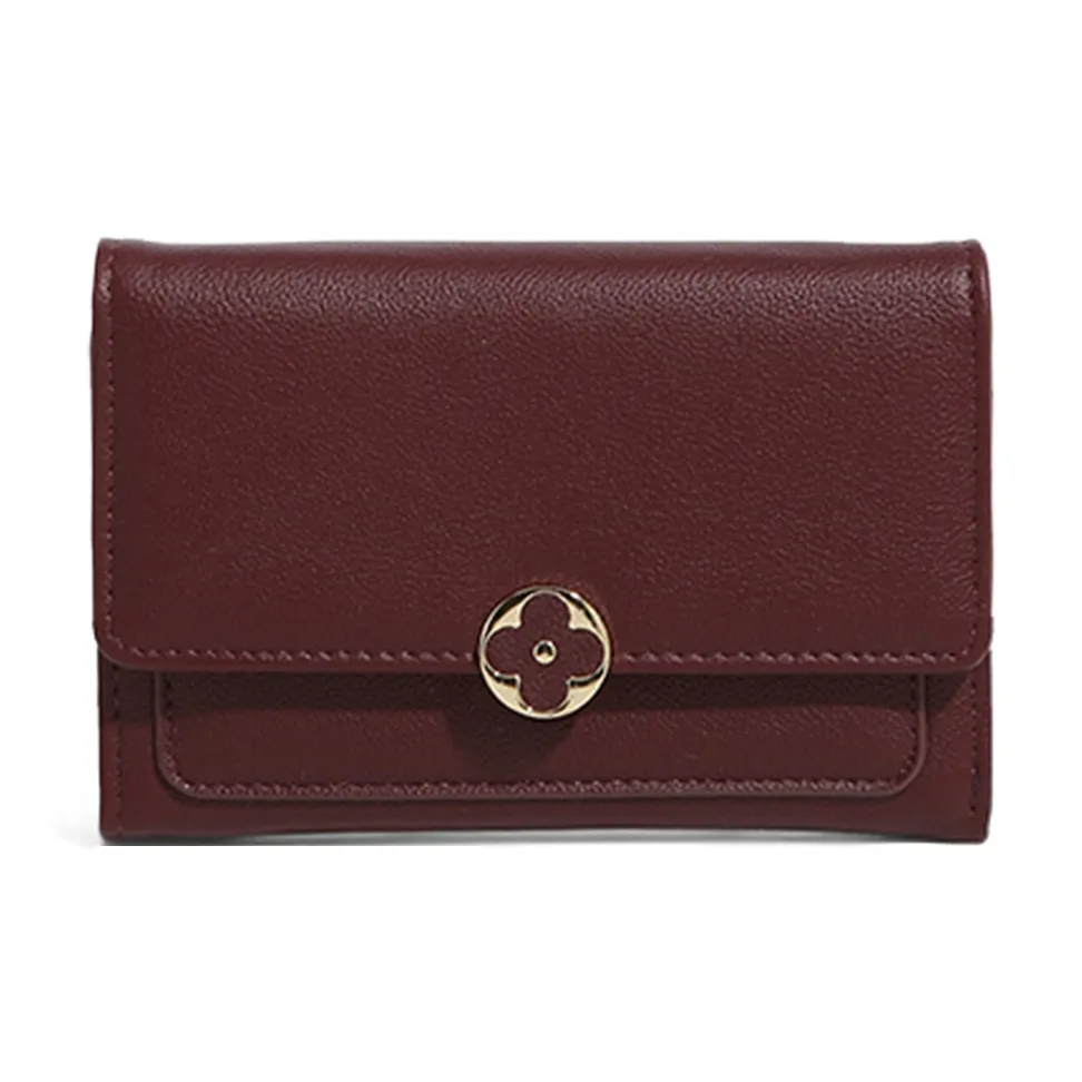 PT'SON Кошелек из коровьей кожи стандартный женский светло-розовый бордовый