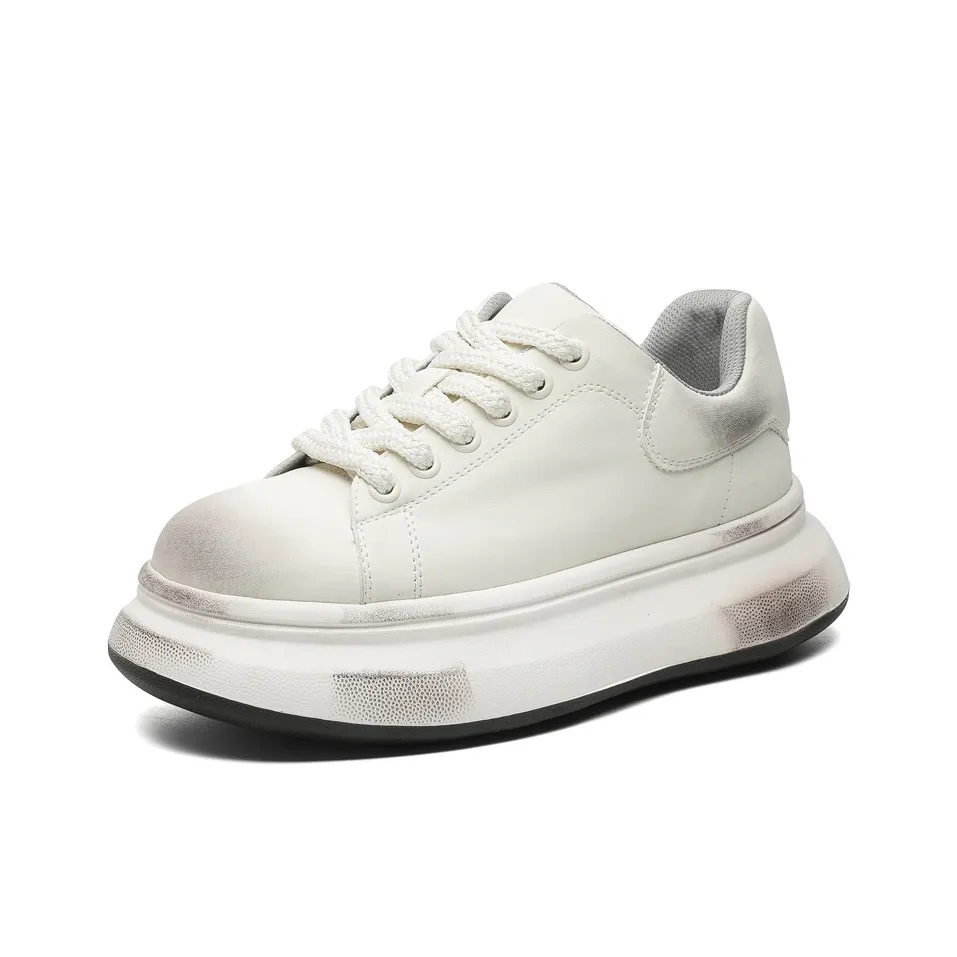 HD Платформа Белый Кроссовки с увеличением высоты Водонепроницаемый Низкий Топ Повседневный Унисекс