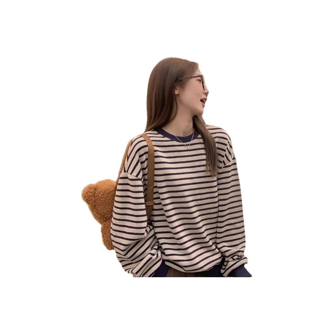 MUCCHIC Синие Белые Полоски Женские Свитшоты