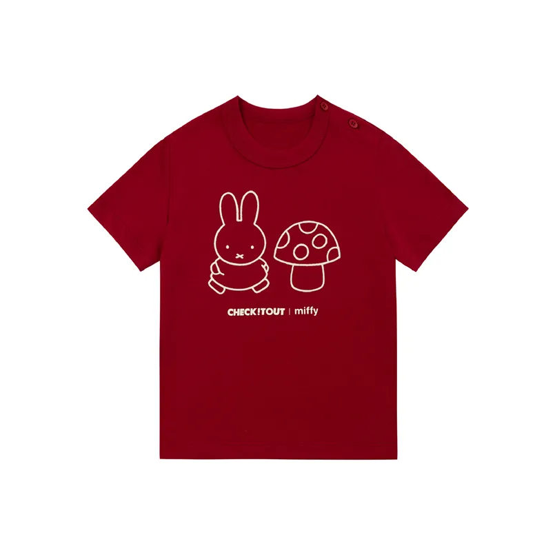 Checkitout MIFFY Коллаборация Old Time Конфетный цвет Kids T Рубашка Лето Милый Fashion casual Детский Короткий Sleeved T Рубашки