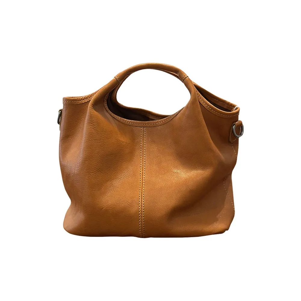 VANDEE Премиум Растительное дубление Кожа Сумка через плечо Стандартная Женская Коричневый Желтый