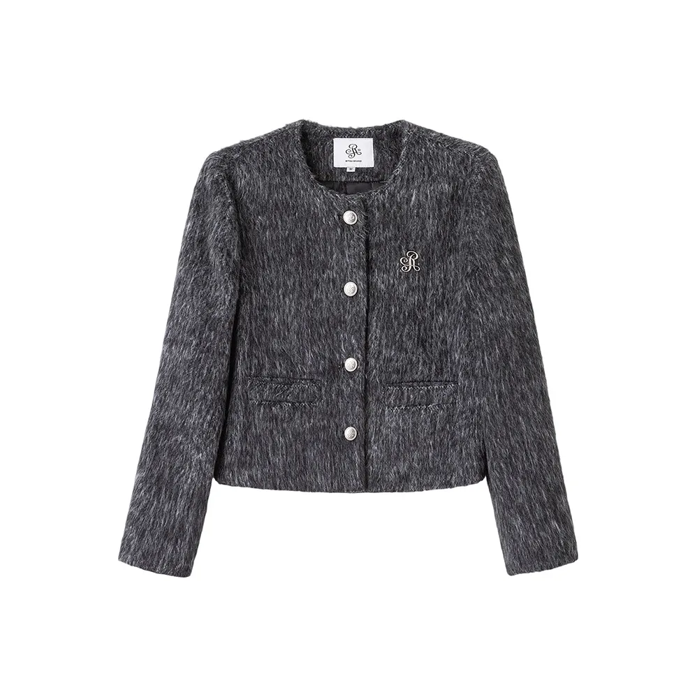 IKYOU Смешанный цвет Шерстяные Женские Куртки