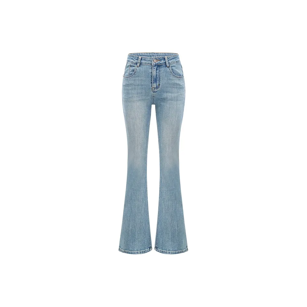 POWXV Светло-синий Высокая версия Высота выше 5,3 фута Женские джинсы