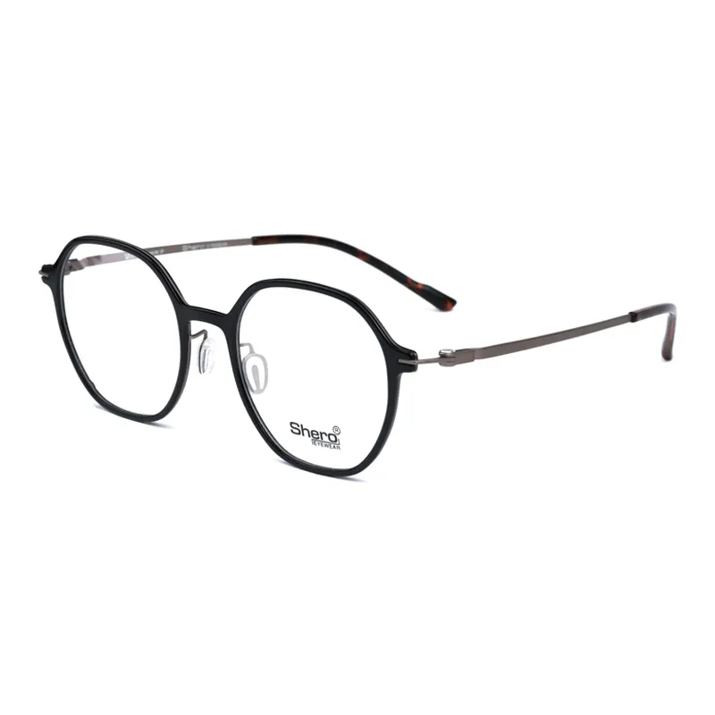 SHERO EYEWEAR Чистый титан Хлопок Янтарный Квадратные Оправы для очков Унисекс