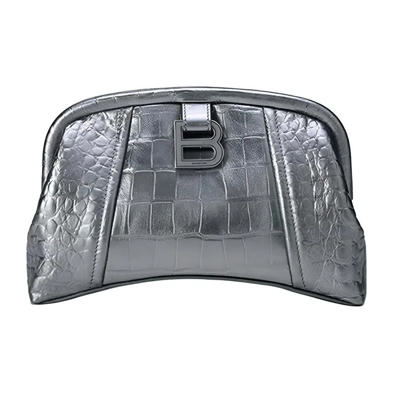 Balenciaga Editor Clutch Xs Silver Metallized