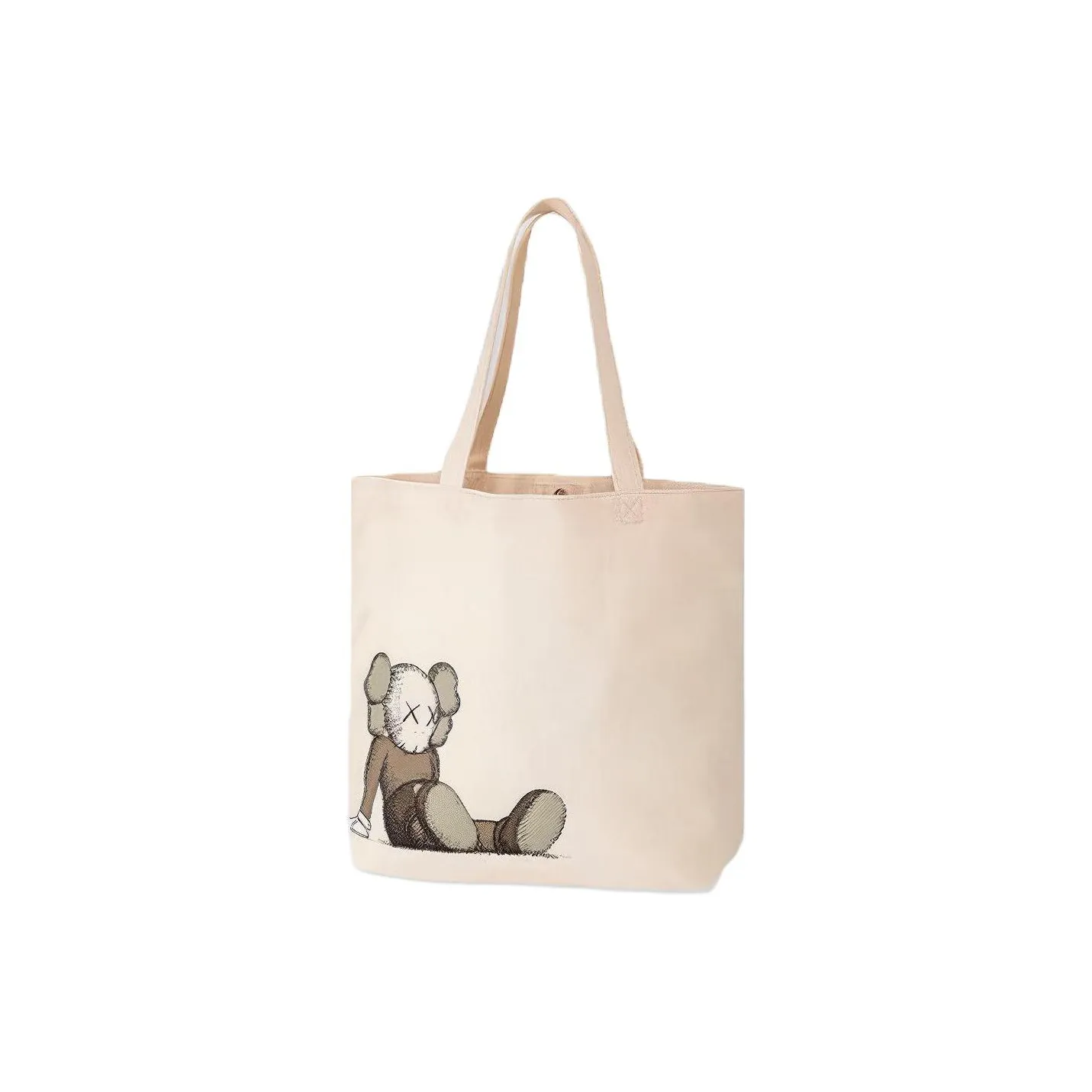 UNIQLO KAWS совместный бренд Ограниченная серия Коллаборация Хлопок Тоут Сумка Сумка для покупок Сумка Сумка через плечо Стандартный Унисекс Экрю