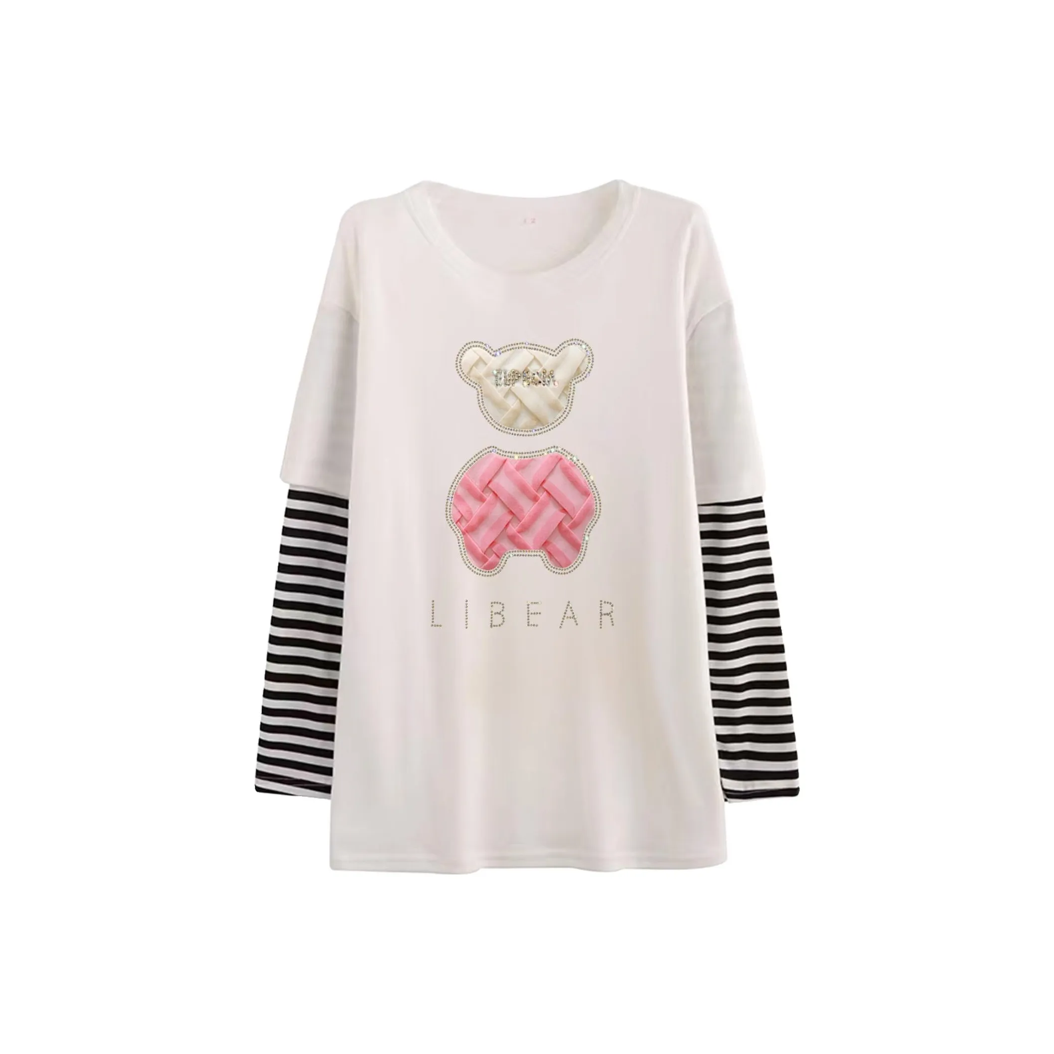 MUQINGQING 331 Белый Mock Двухкомпонентный Свитшот Женский Свитшот