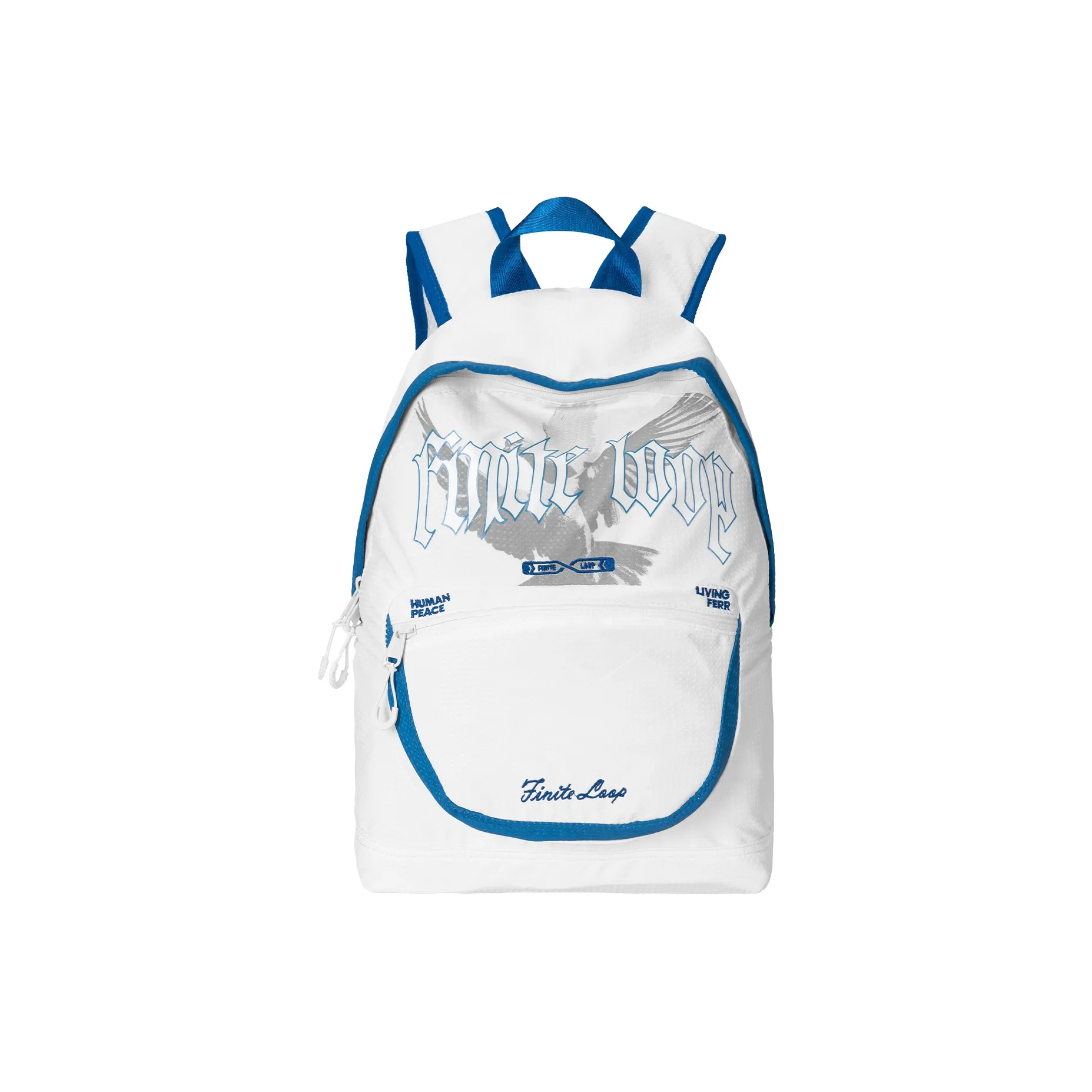 FINITE LOOP Бутылка Экологичный Ткань Рюкзак Стандартный Унисекс Синий Белый