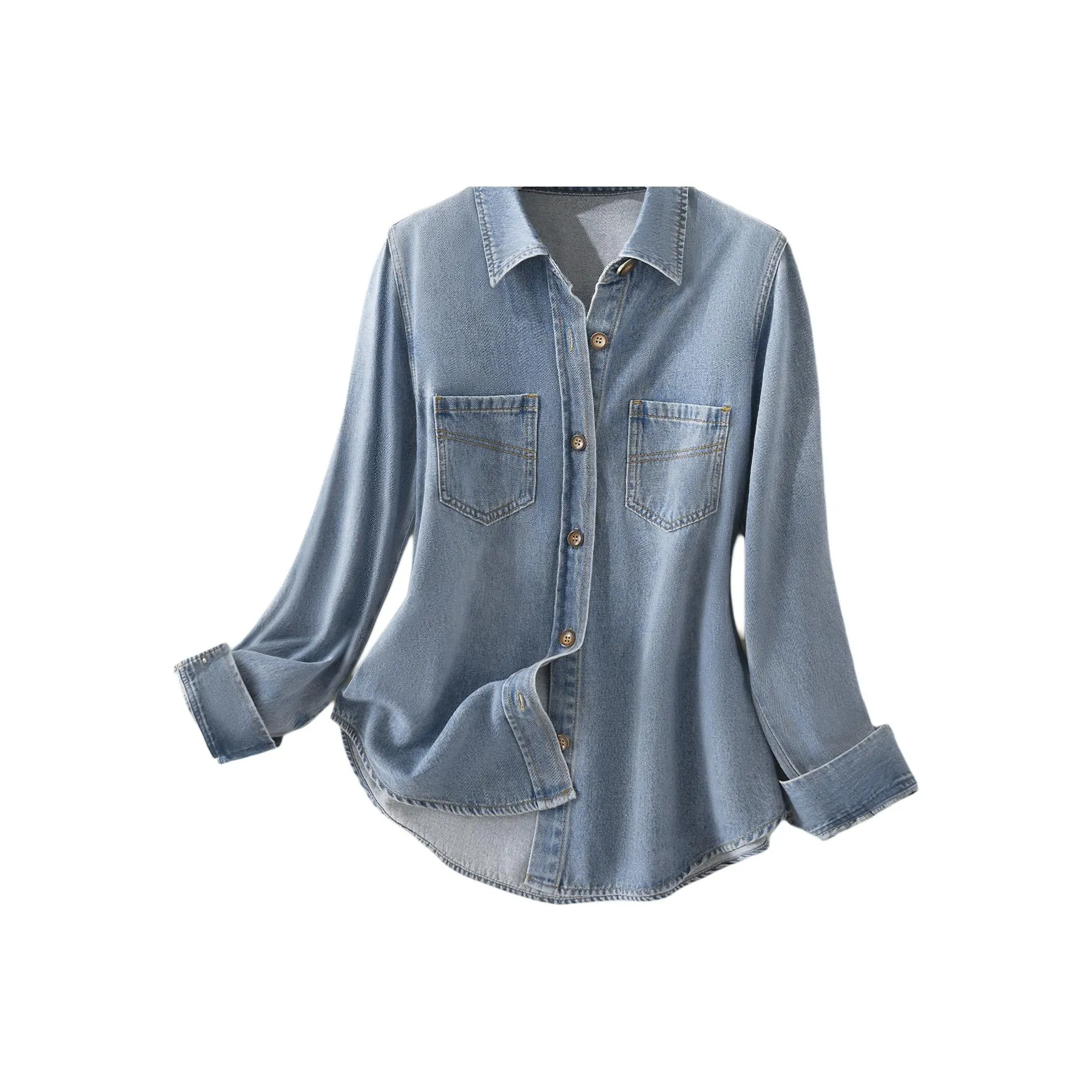 IHIMI Джинсовый синий Женские Рубашки