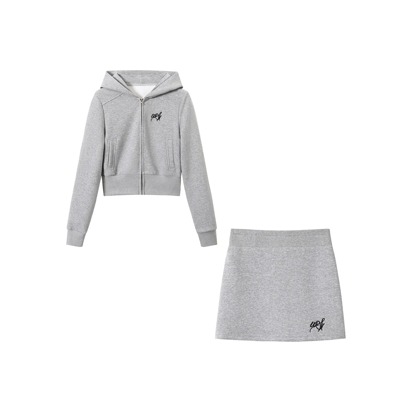PAZZO Серый Свитшот + Юбка Женские Комплекты с Юбкой