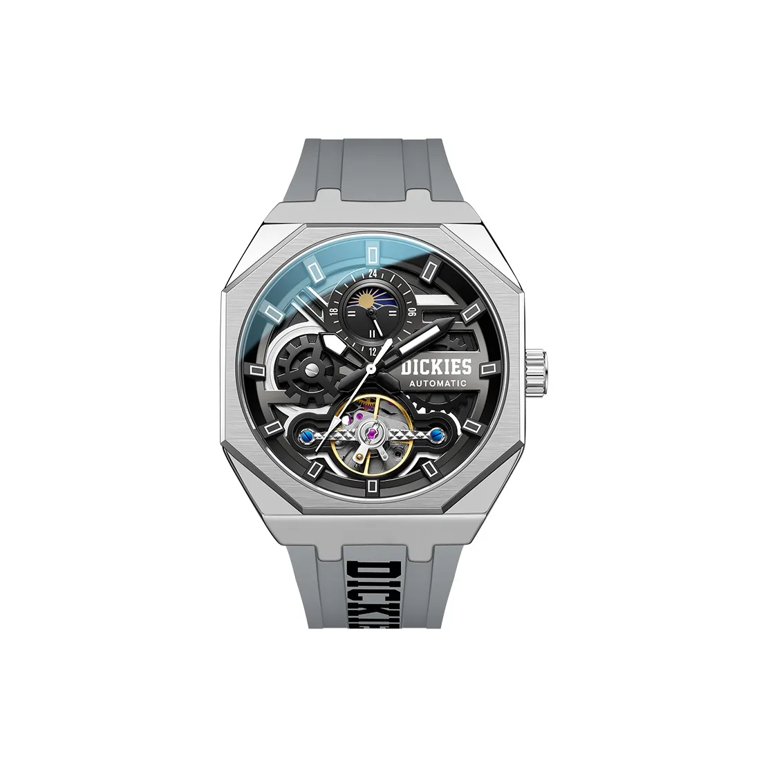 Dickies Механические часы силиконовый ремешок серый циферблат унисекс