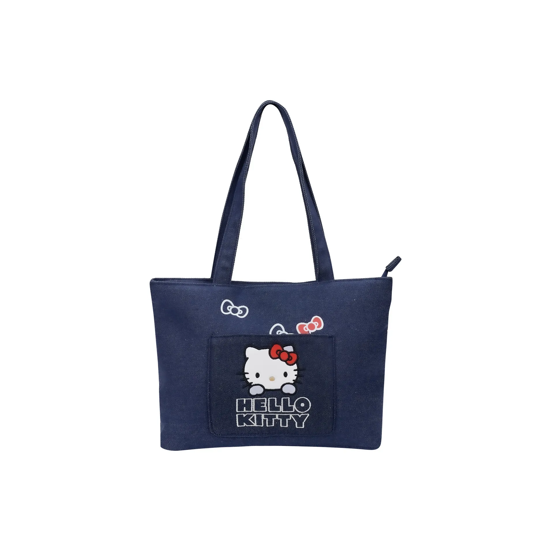Санрио Hello Kitty Полиэстер Сумка-тоут Сумка через плечо Женская Джинсовый Синий
