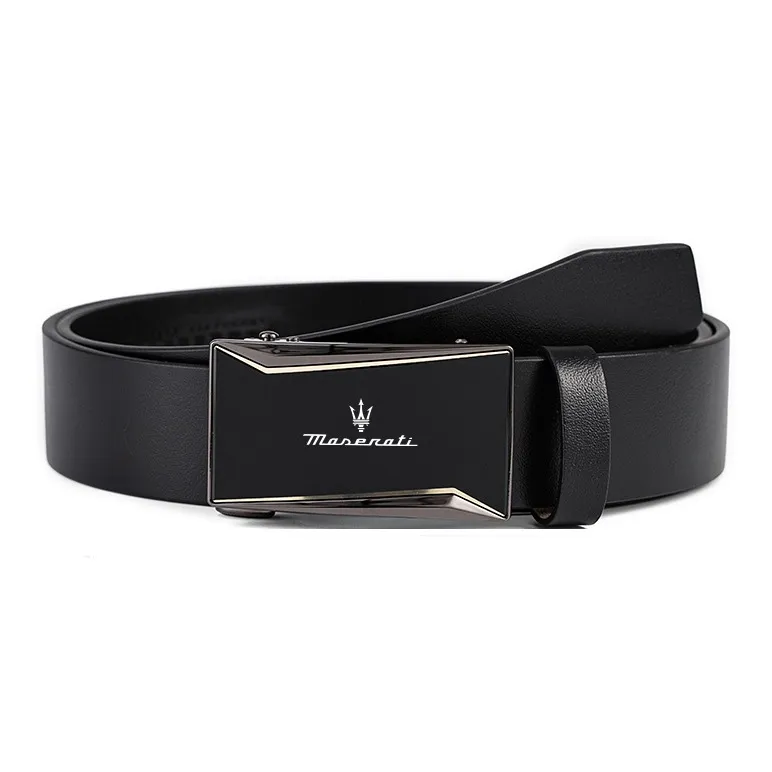 Maserati Ремни из коровьей кожи унисекс золото с белой окантовкой и черный 3,5 см