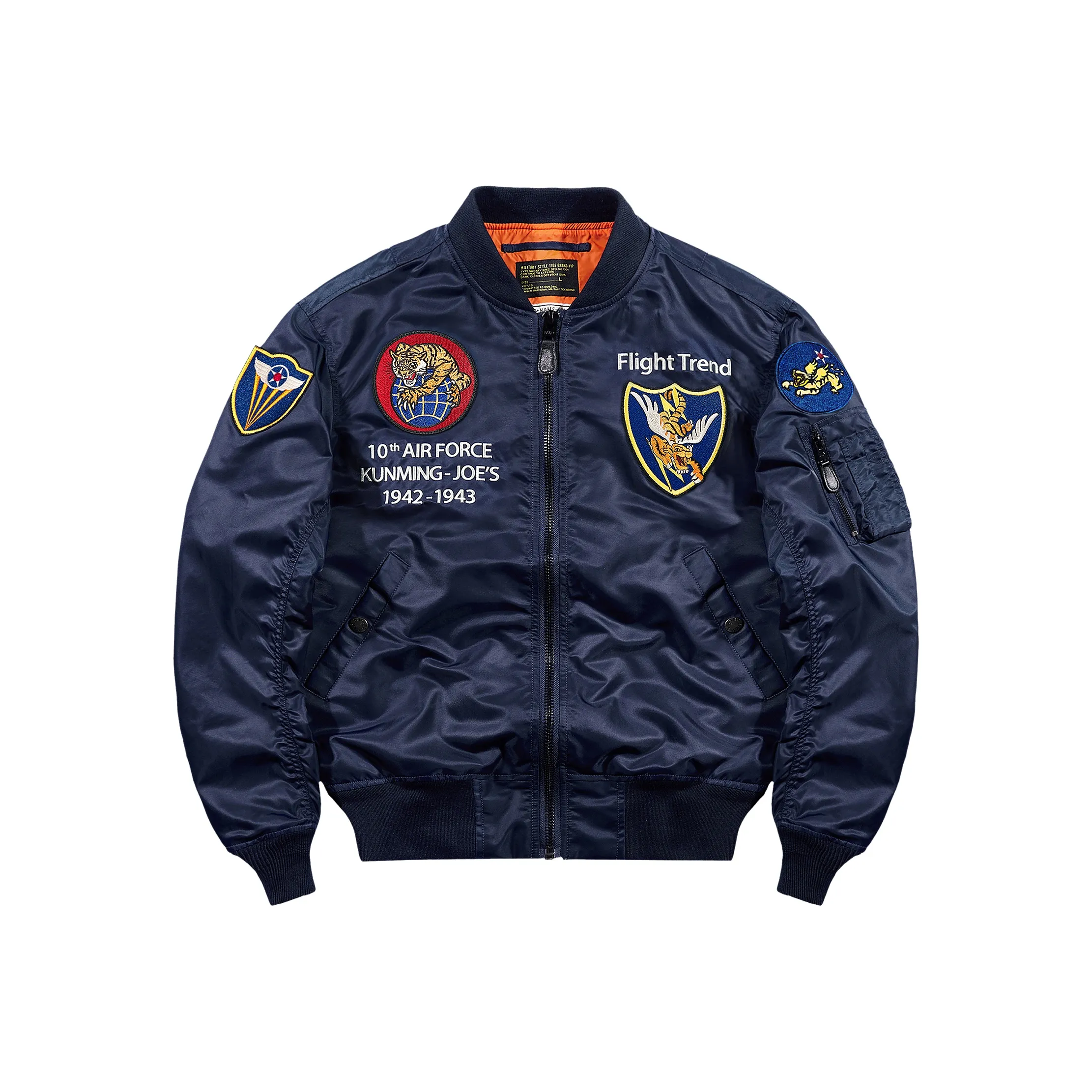 VIP Letter Pattern Embroidery Loose Fit Pilot Jackets & Coats Men's