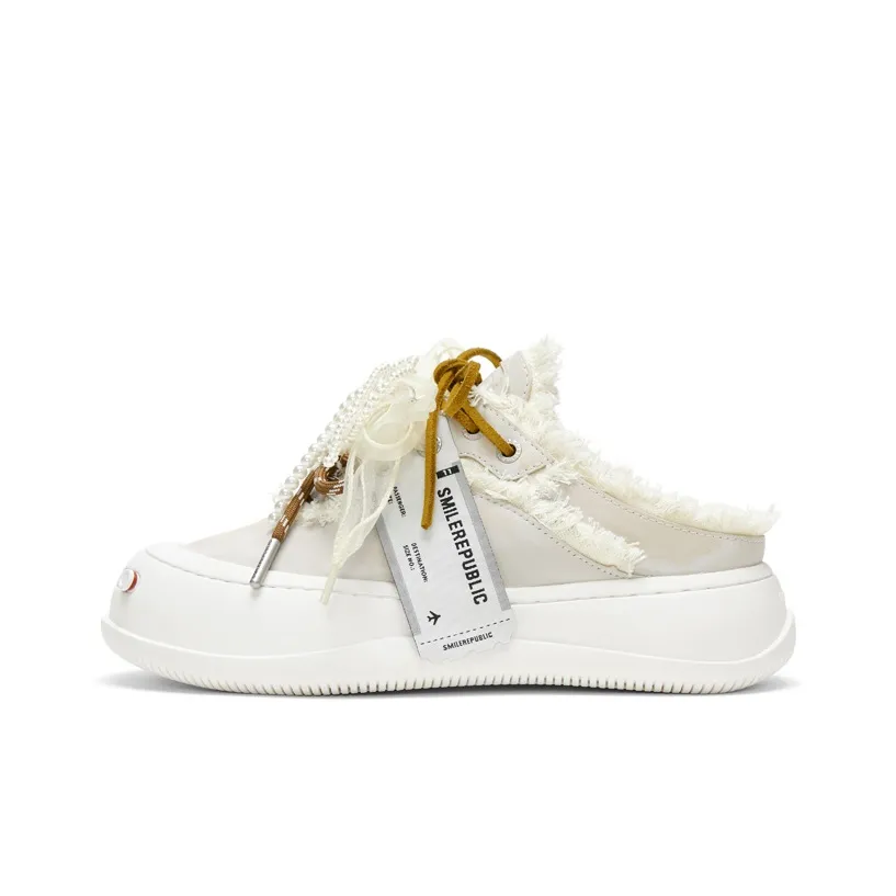 SMILEREPUBLIC Laugh series Аbrasion Resistant Slip Resistant Домашние тапочки Женские Белые