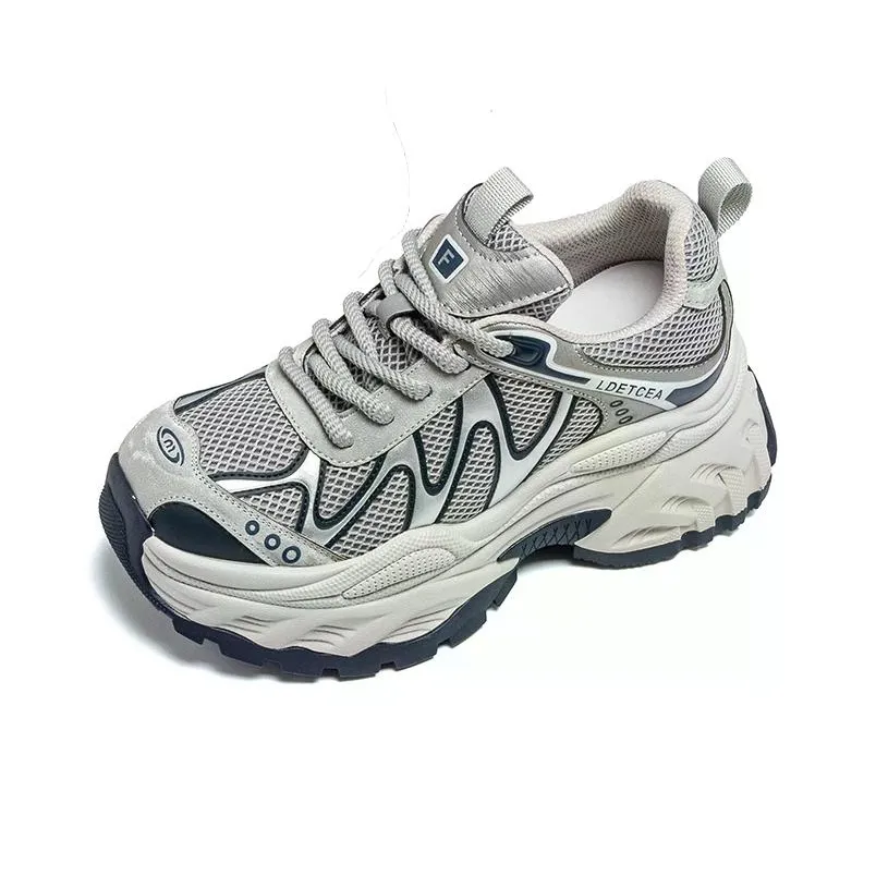 BENZI Износостойкий Дышащий Отводящий влагу Легкий Увеличивающий высоту Низкий Топ Толстая подошва Кроссовки Женские