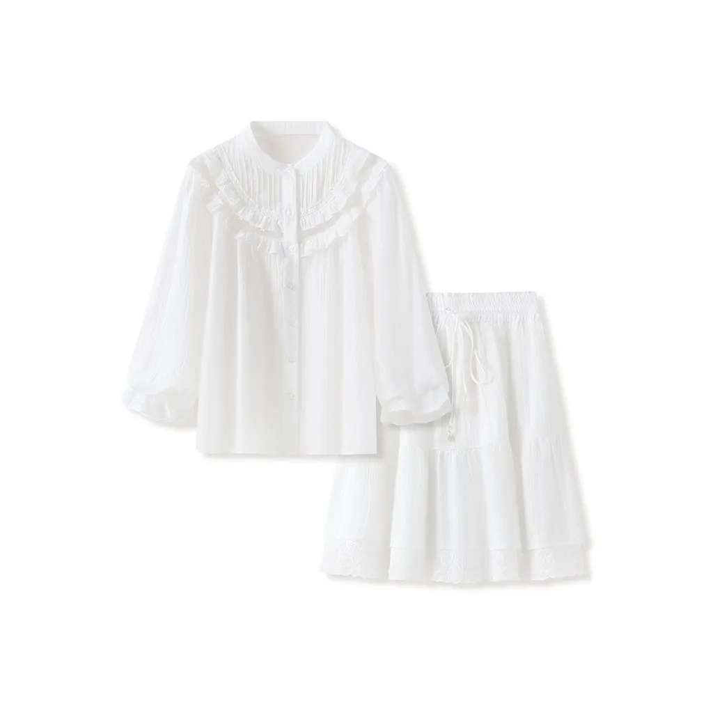 MH Белый Женский Комплект с Юбкой