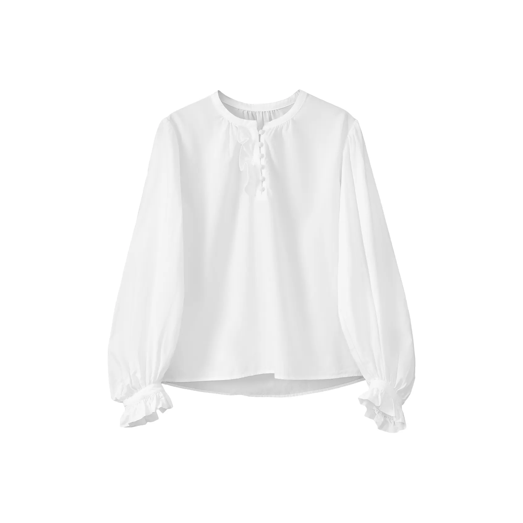 Fstudio Early AUTUMN Французский Рюш Рукав-фонарик Кукла Стиль Ювенильный Длинный Sleeved Рубашка Женские