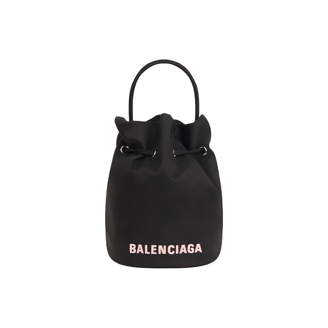 Balenciaga WHEEL Nylon Bucket Bag, Handbag, Shoulder Bag, Crossbody Bag Small Women's Black