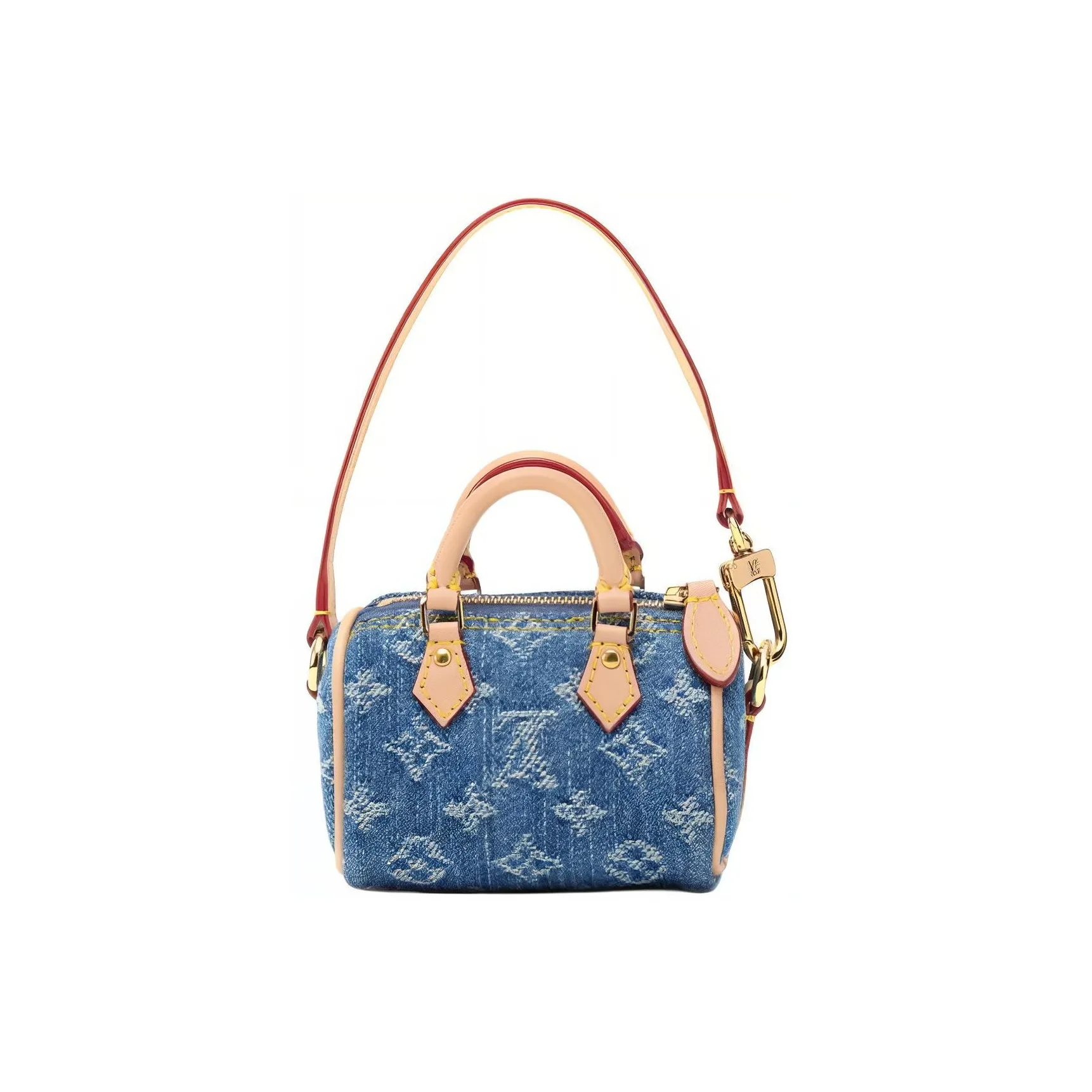 LOUIS VUITTON Speedy Denim Pillow Bag Bucket Bag Handbag Extra Mini Women's Light Pink & Blue