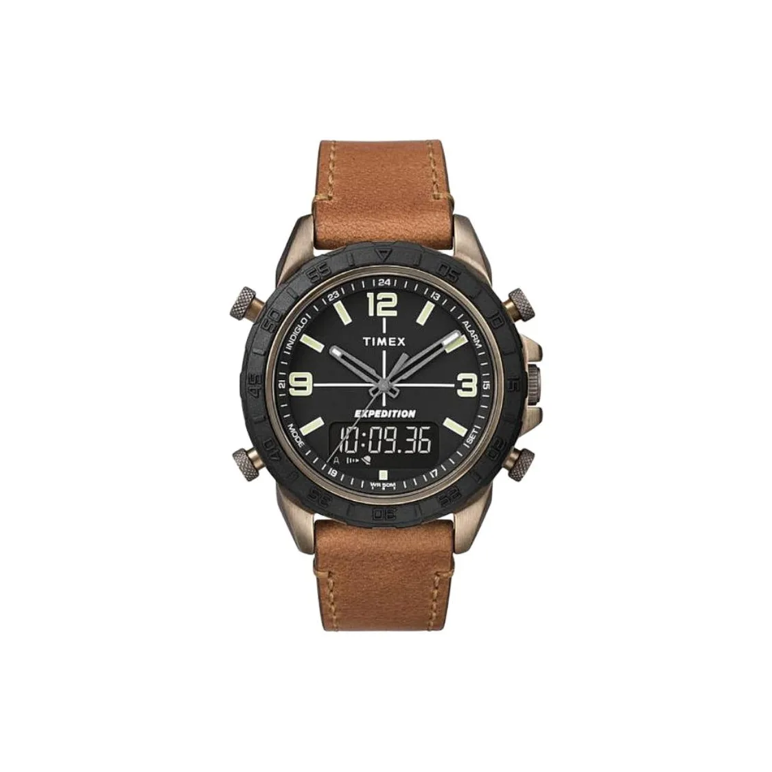 TIMEX Наручные часы Кварцевый механизм Кожаный ремешок 41 мм Черный циферблат Мужские часы