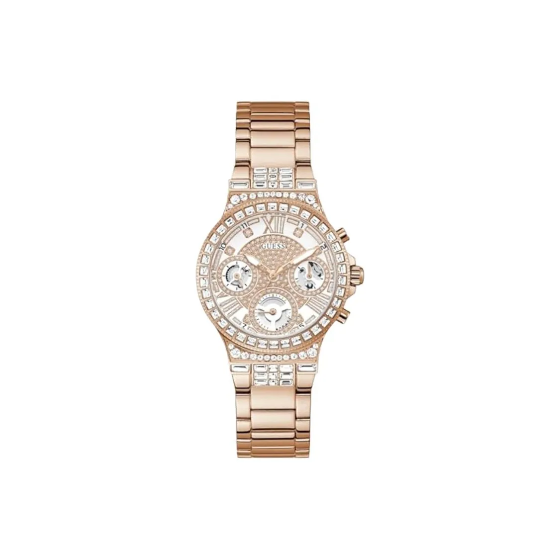 GUESS Women's Watch Кварцевый механизм ремешок из нержавеющей стали 36 мм розовое золото циферблат часы