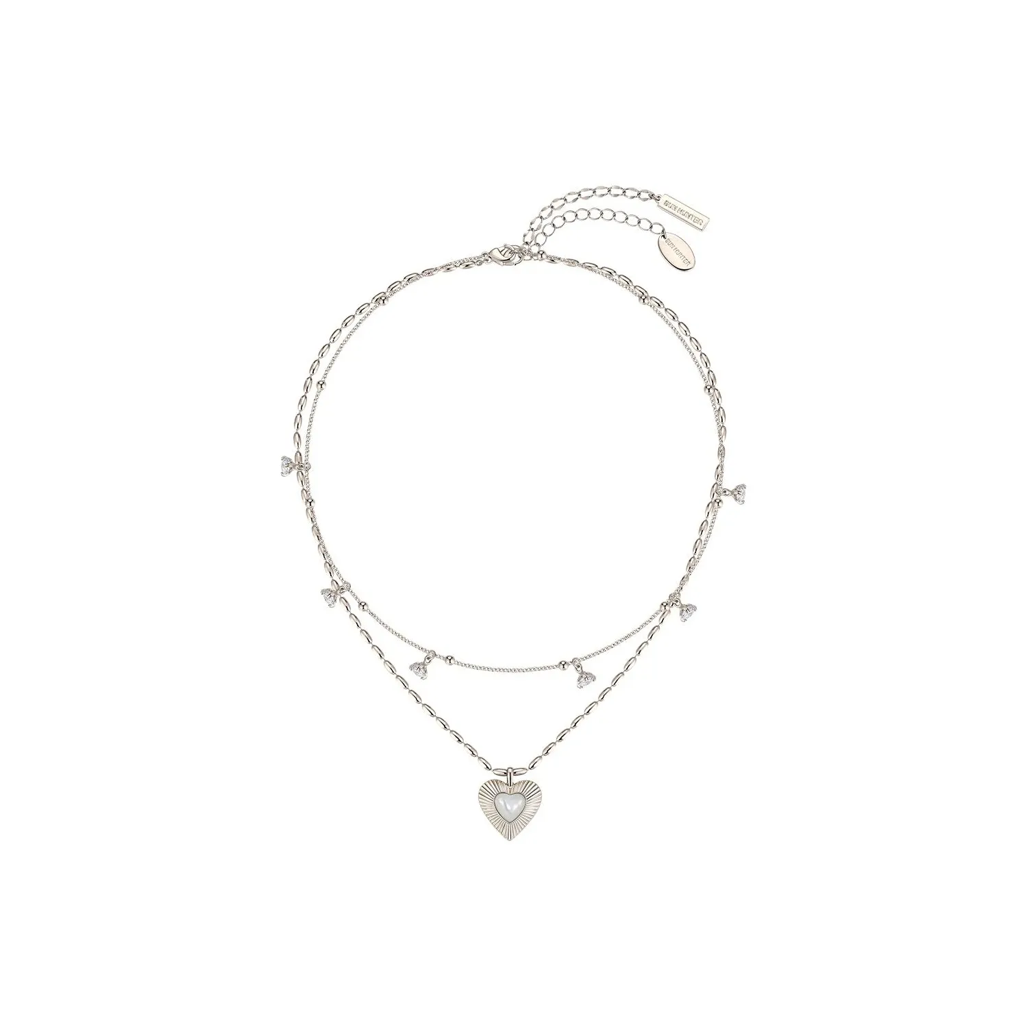 SUN HUNTER Титан с покрытием медный + натуральный жемчужный оболочка + циркон ожерелья женские светло-золото + белый ракушечный