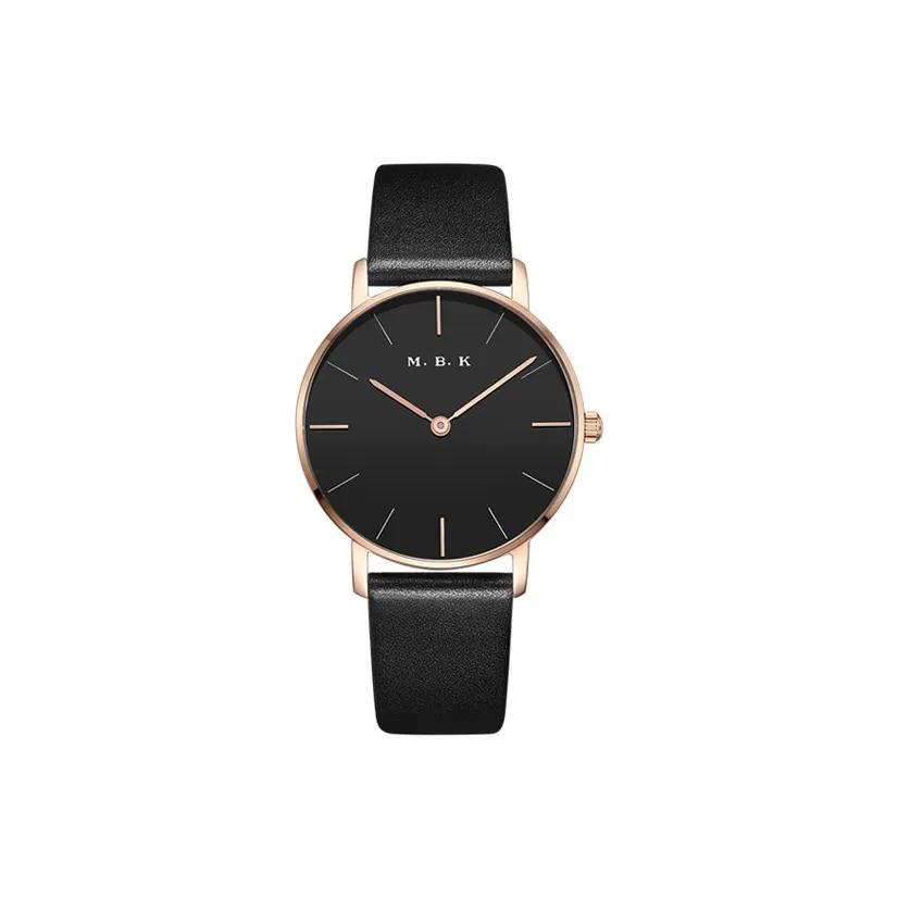 MBK Couple Collection Кварцевый механизм Коровья кожа Ремешок Часы Унисекс Белый циферблат