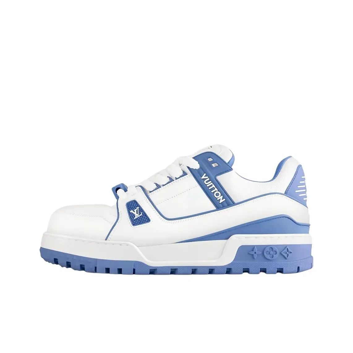 LOUIS VUITTON Trainer Maxi Little Chubby Ding Low Top Skateboard Shoes Women's White Blue