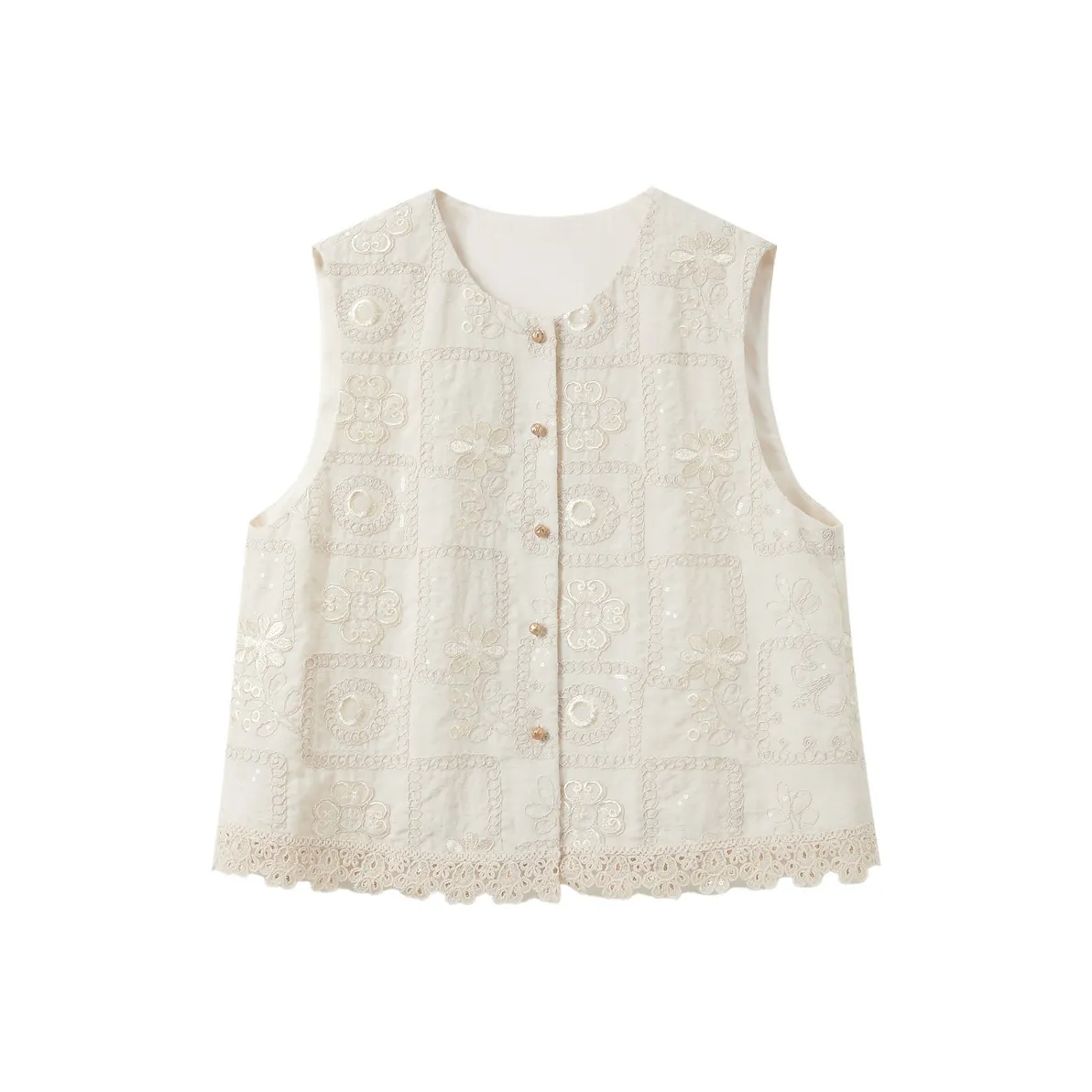 3COLOUR Экрю Женские Жилеты