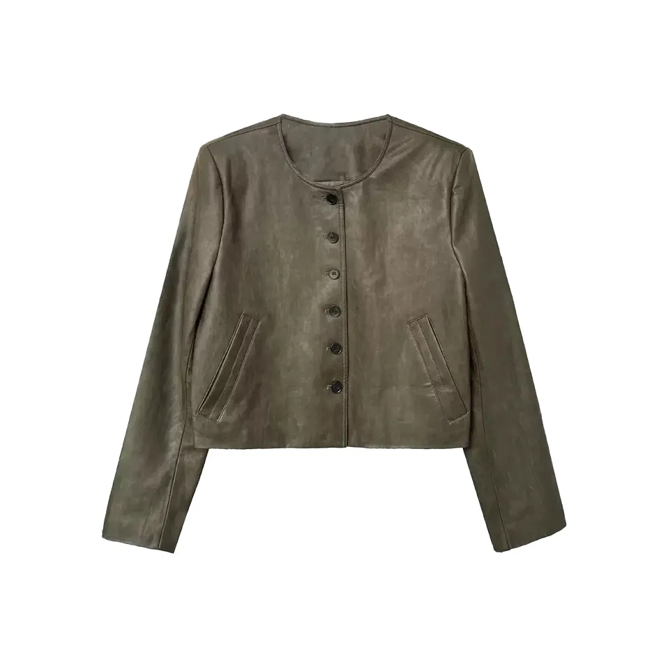 SYEEE WITH U Кожа Куртка Женская