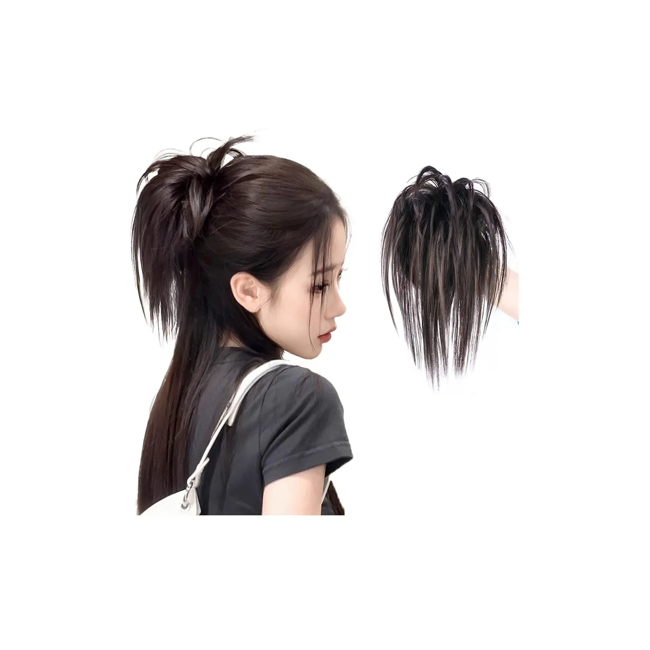 WANWANFENG Горячая девушка Полу-косичка Курица Волосы Заколка-краб Водопад Пряжа для высокой температуры