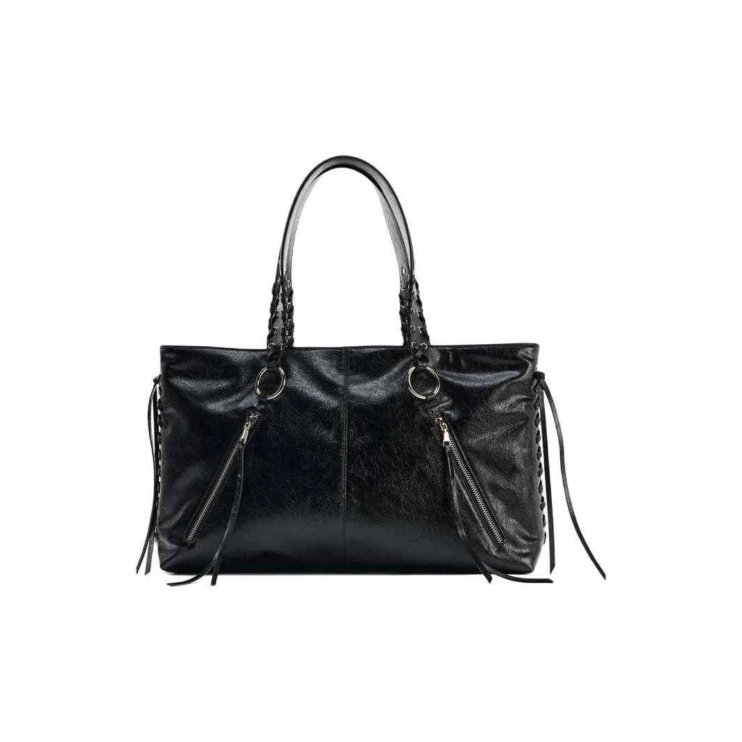 ZARA Полиуретан Сумка через плечо Стандартная Женская Черная