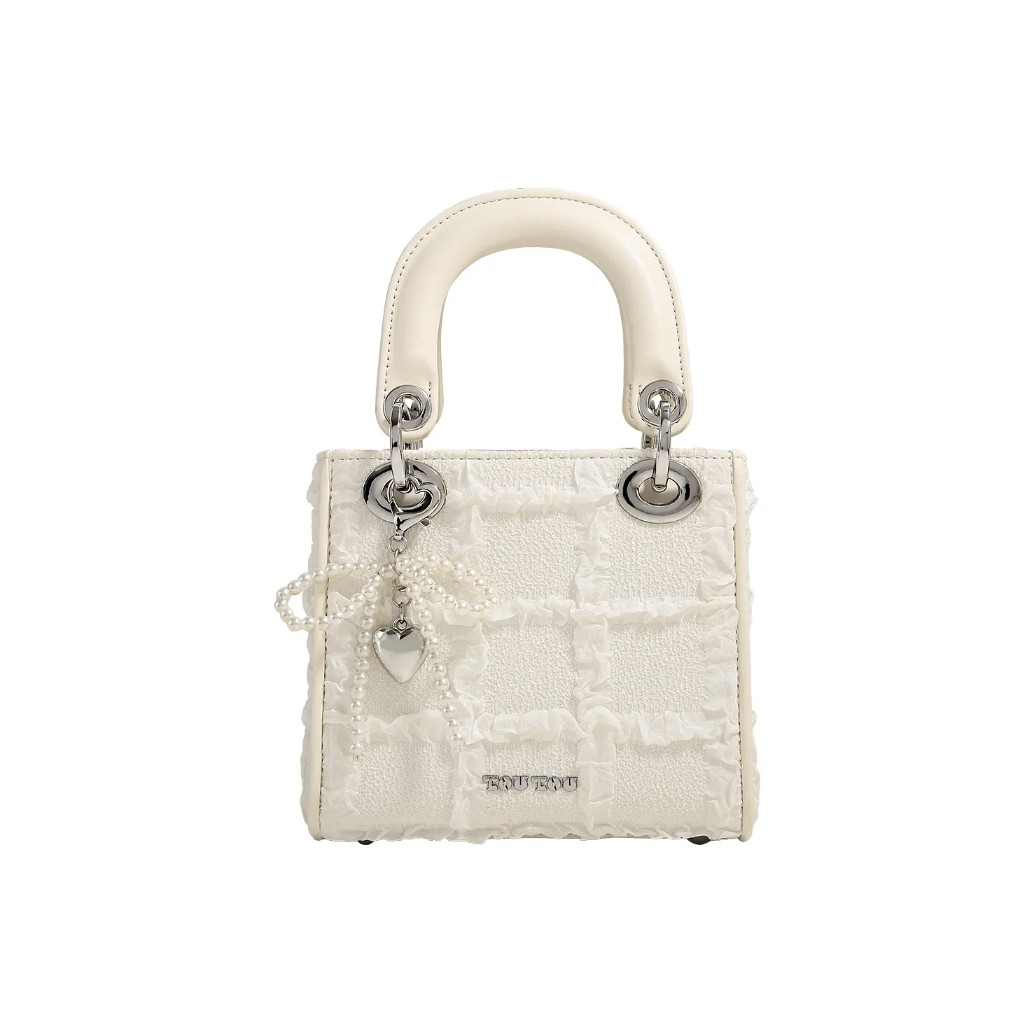TOUTOU PU Crossbody Bag Medium Women's Cream White