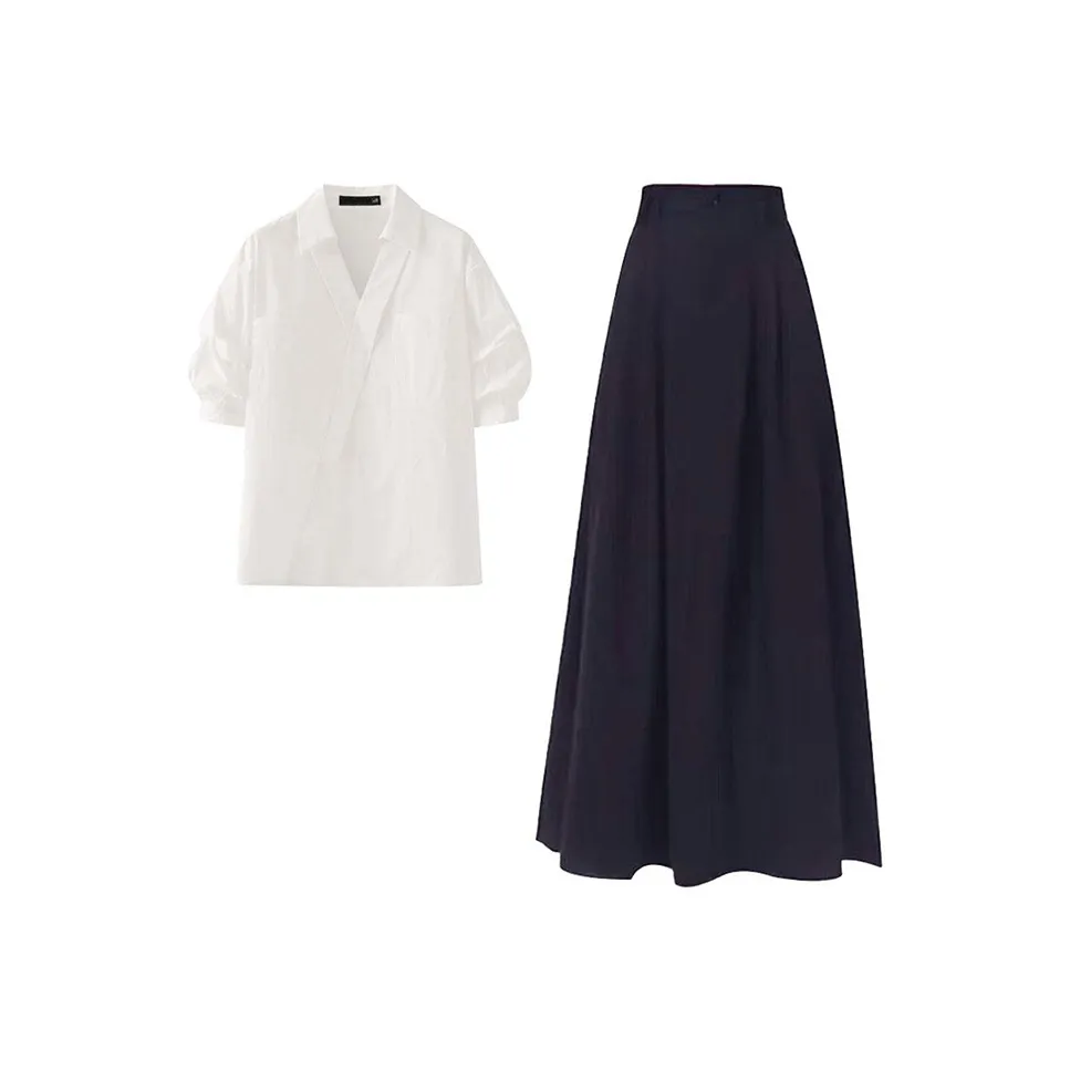 MARIE·COCO Белая рубашка + Юбка Женские Комплекты с юбкой