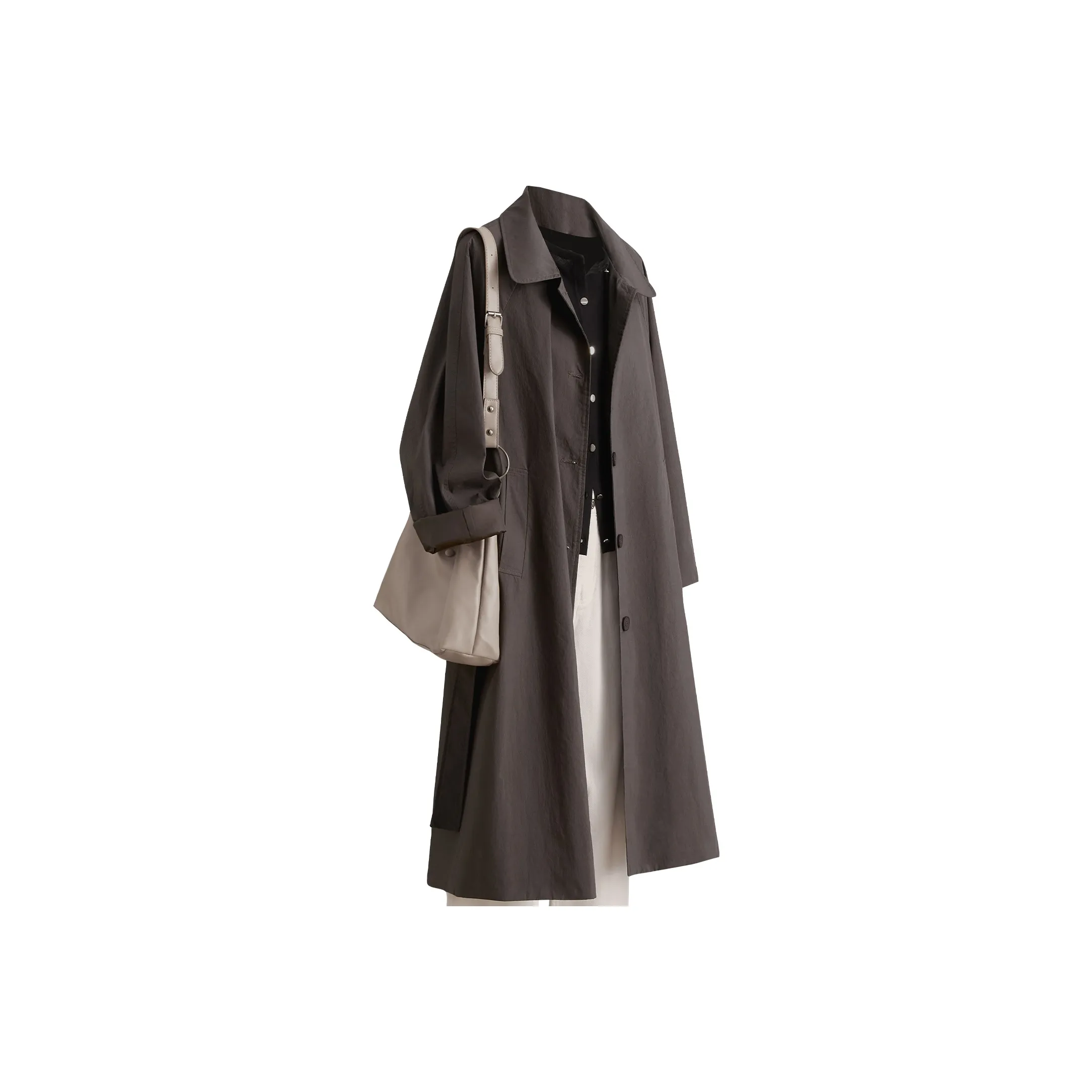 TOUCH Темный кофейный тренч для женщин