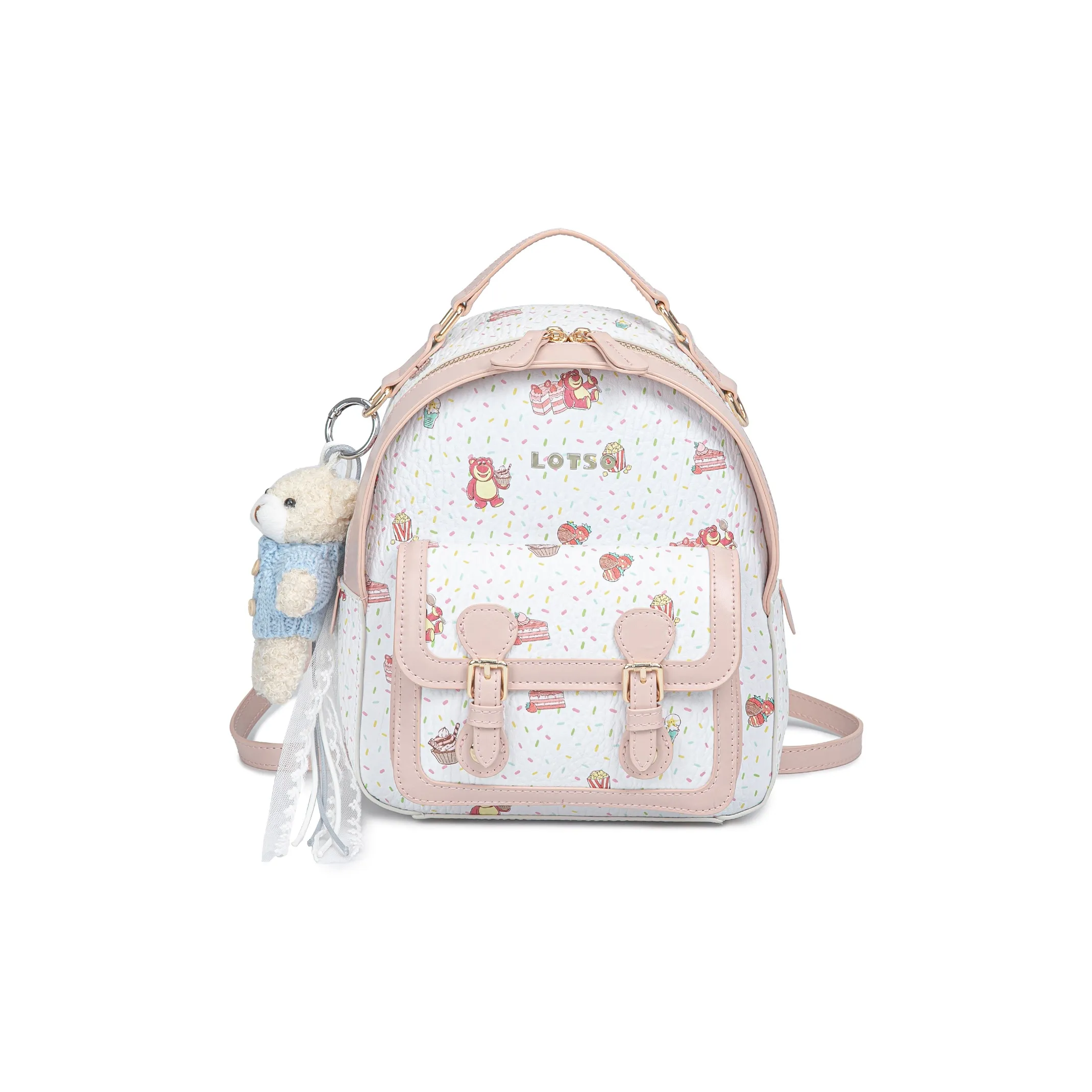 Disney Strawberry Bear Series PVC (поливинилхлорид) рюкзак женский розовый