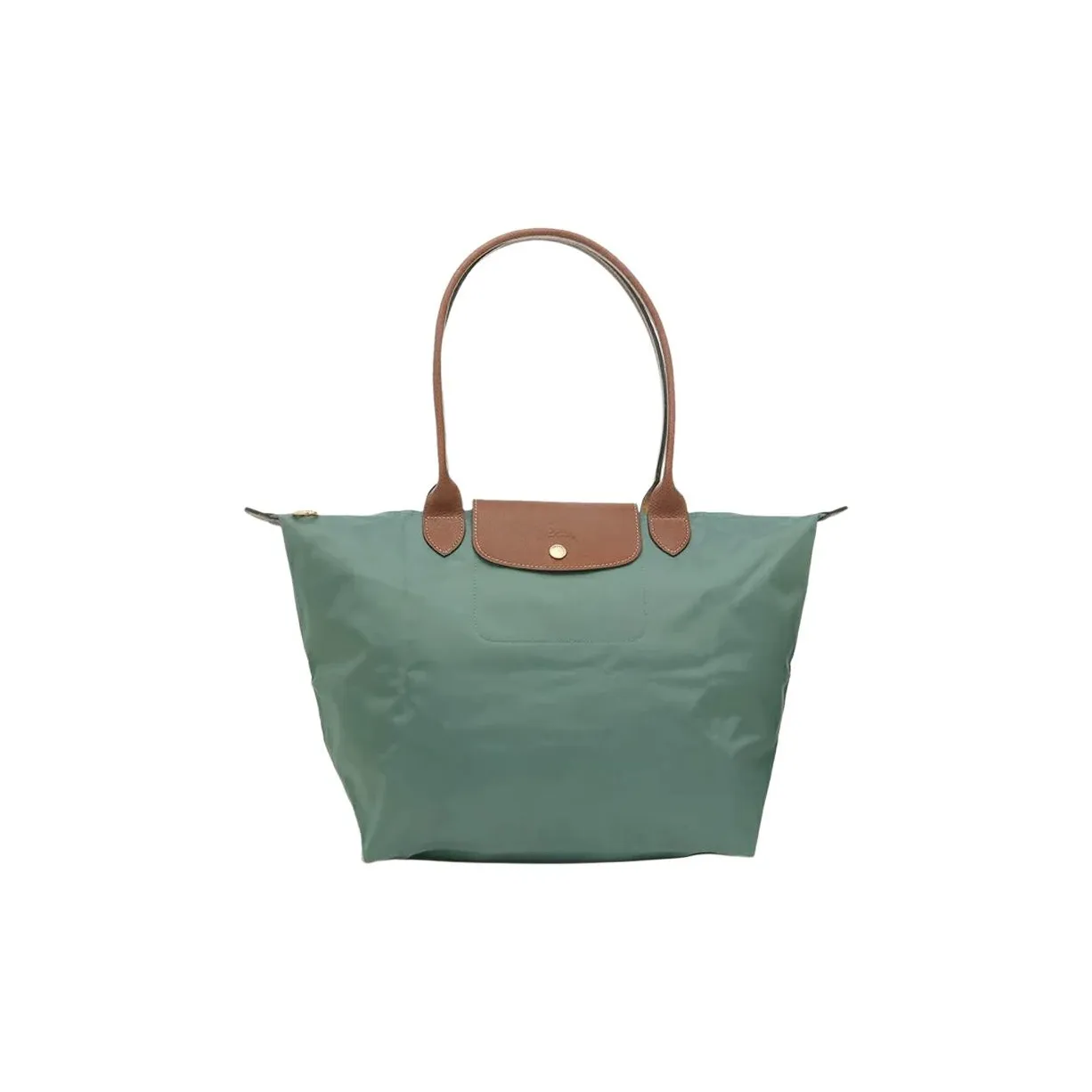 LONGCHAMP Переработанный холст с кожей комбинированная сумка-пельмени сумка через плечо большая женская цвет кипарисово-зеленый