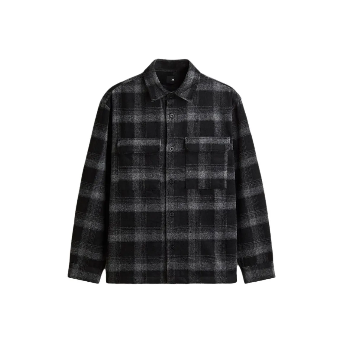 H M Черный Серый Клетка Мужская Рубашка