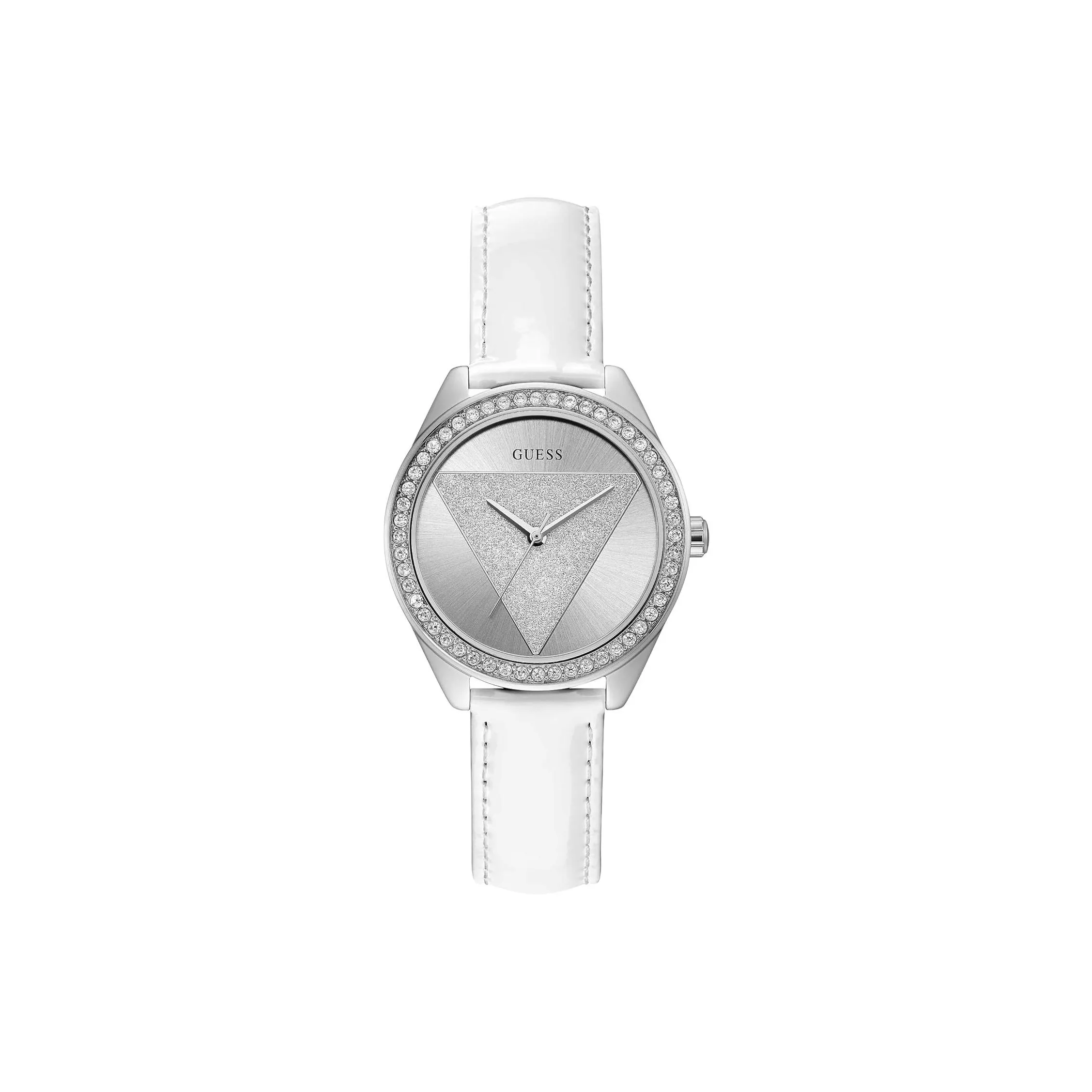 GUESS Gents Perry Collection Мужские часы Кварцевый механизм Кожаный ремешок 37 мм Серебристый циферблат Женские часы