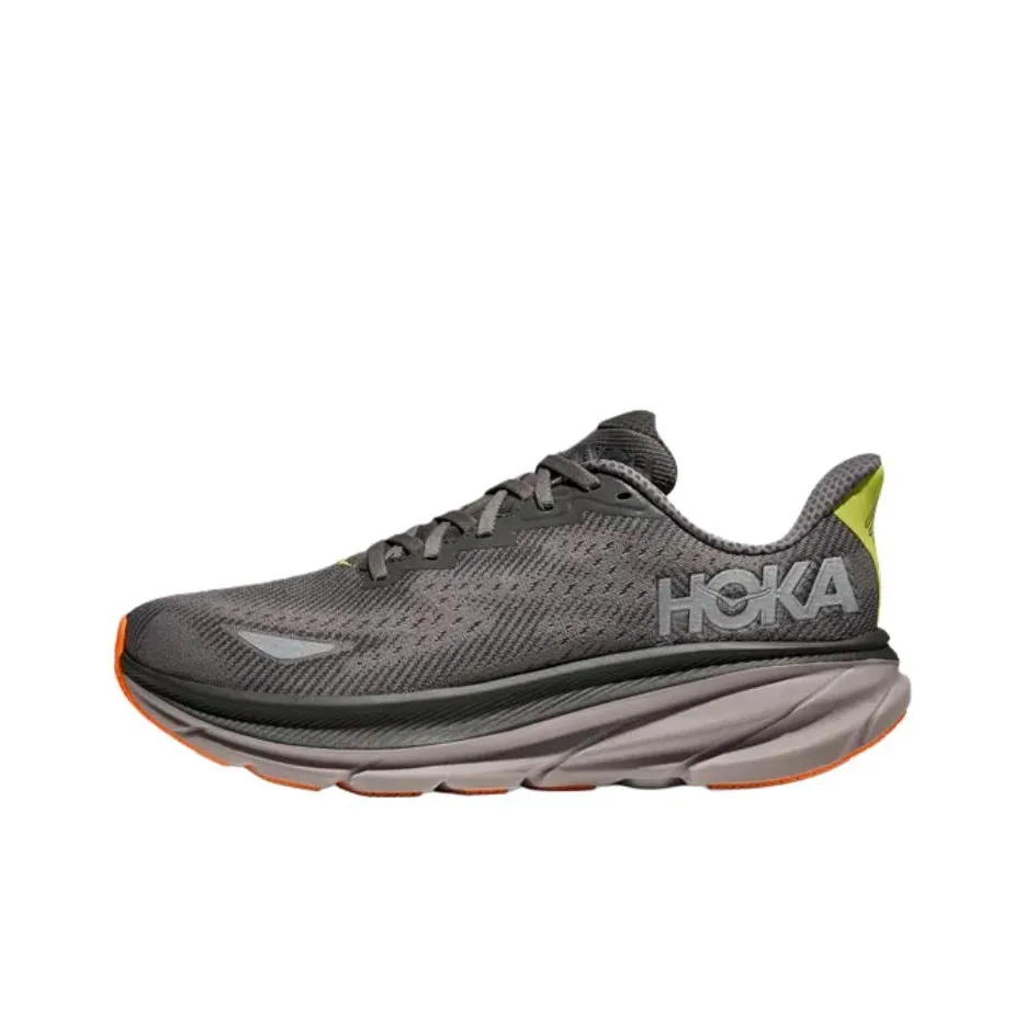 HOKA ONE ONE Clifton 9 Устойчивые к истиранию Беговые кроссовки Мужские Серые