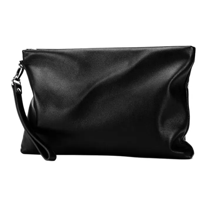 VIHUS Клатч из крупнозернистой текстуры коровьей кожи стандартный мужской черный