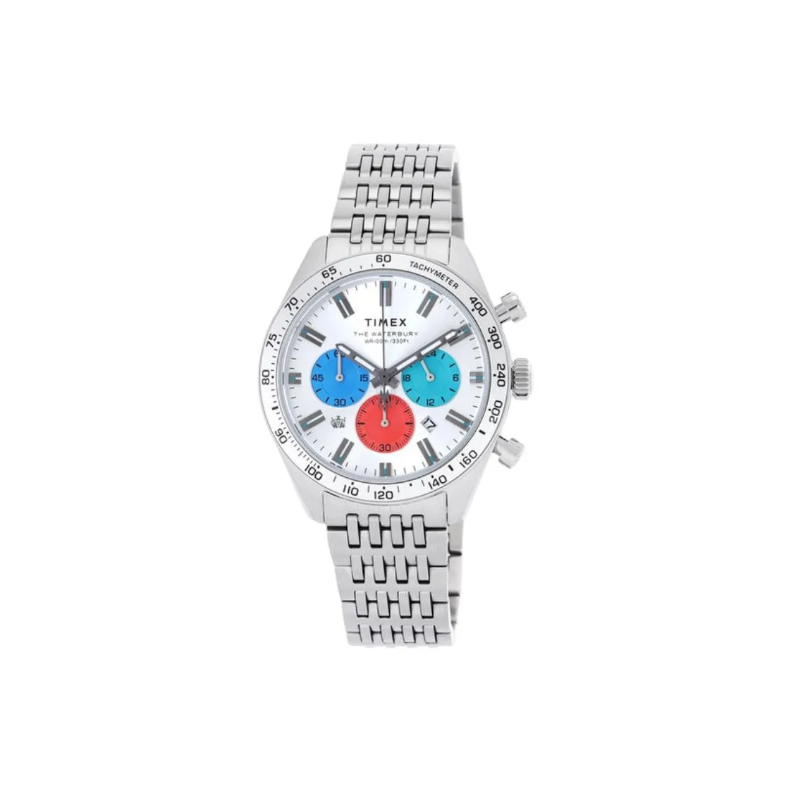 TIMEX WATERBURY Collection Мужские часы Кварцевый механизм Ремешок из нержавеющей стали 41 мм Серебристый циферблат