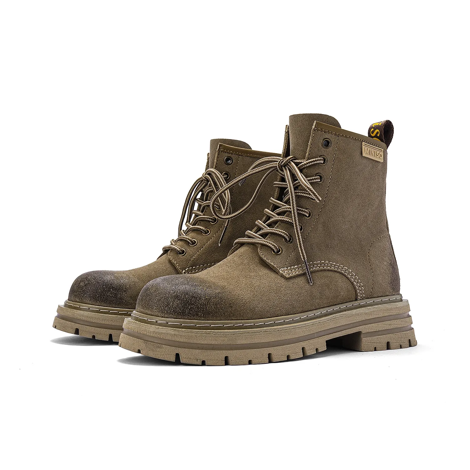 MINISO Martin Boots Unisex Brown/Pink/Yellow